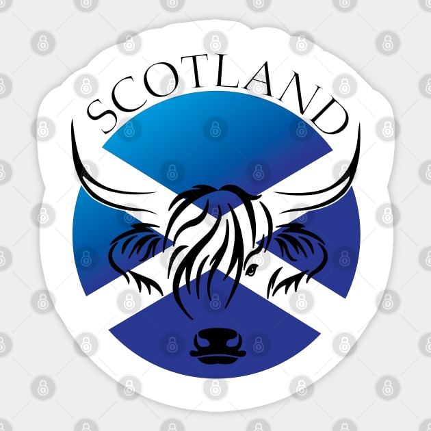 Scotland and a Coo Sticker by DickinsonDesign